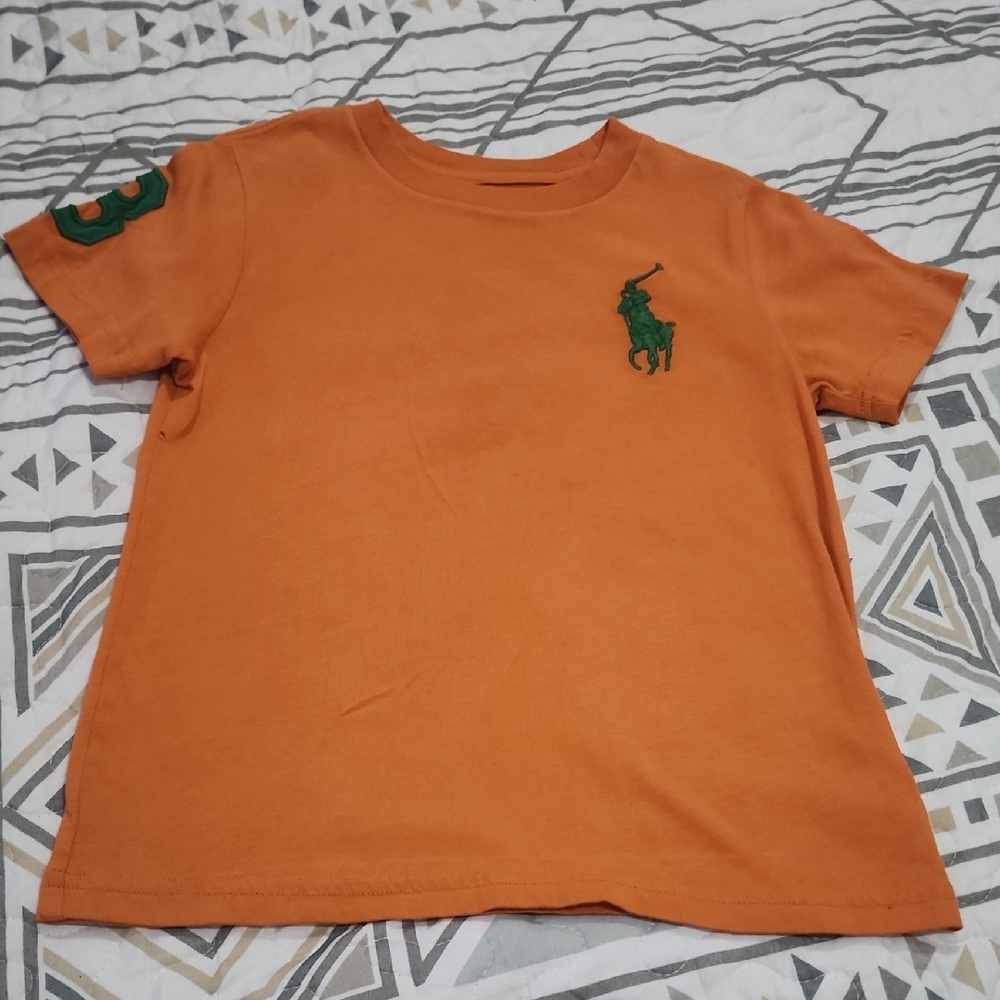 Polo by Ralph Lauren Kids Tee in Orange with Green Accents